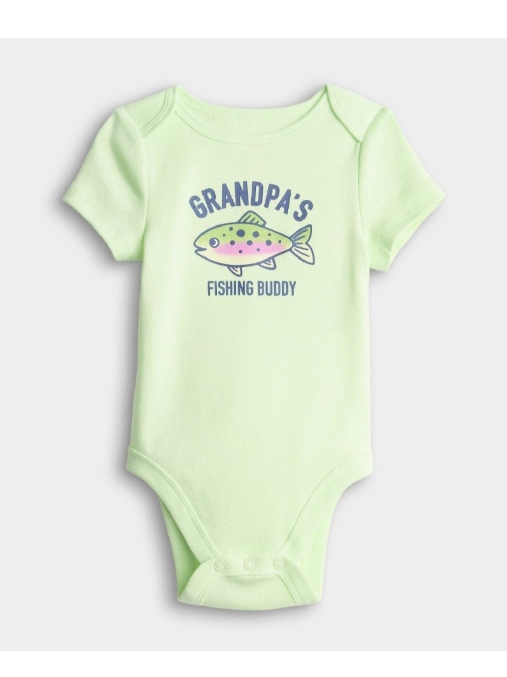 NWT Baby Boy Newborn Jumping Beans "Grandpa's Fishing Buddy" Bodysuit
